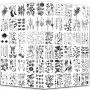 Yazhiji Tiny Waterproof Temporary Tattoos - 60 Sheets, Moon Stars Constellations Music Compass Anchor Words Lines Flowers for Kids Adults Men and Women.