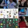 Kinderweihnachtliche Temporäre Tattoos, Leuchtende Halloween-Sticker für Kinder, Temporäre Tattoos für Gesicht, Körper, Arme, Kürbis, Geist, Teufel, Schädel, Trick or Treat, Wasserübertragbare Aufkleber für Baby Jungen Mädchen (10 Blätter)