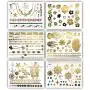 Terra Tattoos Tropische Hawaiianische Metall Tattoos - 75 Gold Silber Temporäre Tattoos: Schildkröten, Delfine, Sterne, Sonne, Mond, Seesterne, Seepferdchen, Korallen, Palmen, Hibiskus, Puka Muscheln & mehr!