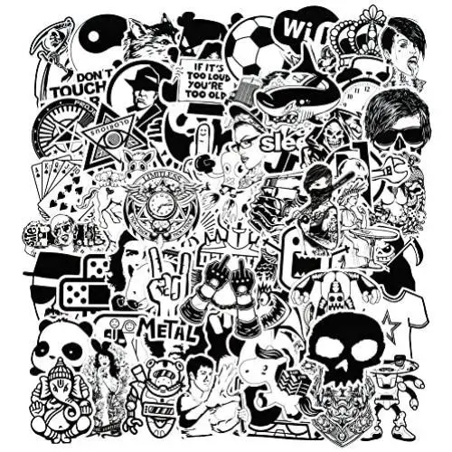 Laptop Stickers, Computer Stickers for Laptop Water Bottles Hydro Flask Car Bumper Skateboard Guitar Luggage Waterproof Vinyl Decals Cool Graffiti Stickers Pack (150 Pcs Black and White Stickers) Laptop Stickers, Computer Stickers for Laptop Water Bottles Hydro Flask Car Bumper Skateboard Guitar Luggage Waterproof Vinyl Decals Cool Graffiti Stickers Pack (150 Pcs Black and White Stickers)