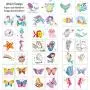 Temporary Tattoos for Kids(80pcs),Konsait Glitter Mermaid Unicorn Butterfly Tattoos for Children Girls Birthday Party Favors Supplies Great Kids Party Accessories Goodie Bag Stuffers Party Fillers