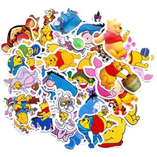 40Pcs Hot Disney Pooh Bear Tigger Stickers for Water Bottle Cup Laptop Guitar Car Motorcycle Bike Skateboard Luggage Box Vinyl Waterproof Graffiti Patches WJ