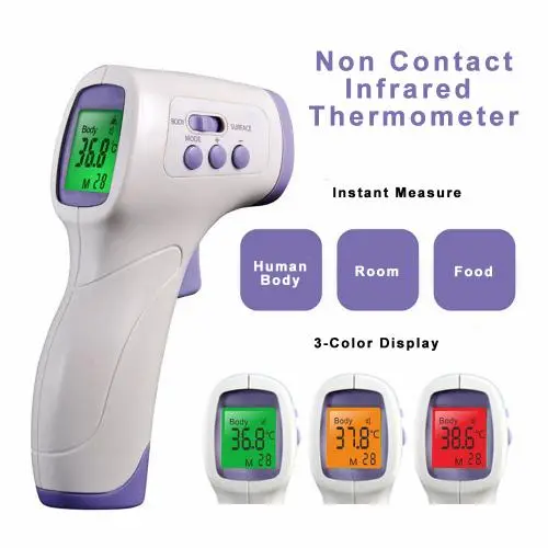 Stirnthermometer für Erwachsene (ohne Batterien), berührungslose Thermometer, Stirn- und Ohrthermometer für Baby, Kinder & Erwachsene und Lebensmittel