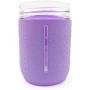 minliving Silicone Mason Jar Protector Sleeve 8oz (Half Pint) Fits Ball, Kerr Regular-Mouth Jars, Kids Cup Holder (Violet, 1) Jar not included previously known as HallGEMs