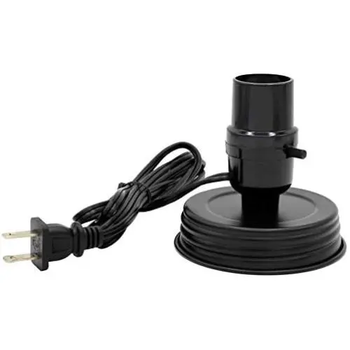 Kit de Fabrication de Lampes en Bocal Mason – Noir, avec Douille, Idéal pour Conversion de Lampes, Compatible avec Bocal Large, Fruits, Bocaux Mason, Pré-Câblé et Facile à Utiliser Kit de Fabrication de Lampes en Bocal Mason – Noir, avec Douille, Idéal pour Conversion de Lampes, Compatible avec Bocal Large, Fruits, Bocaux Mason, Pré-Câblé et Facile à Utiliser