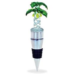 Cheers Palm Tree Glass Wine Stopper With LED Changing Lights - Elegant Multi Color LED Lights Wine Bottle Stopper, Reusable Tropical Summer Bottle Topper Plug Sealer, Home Decor & Bar Tool Accessory