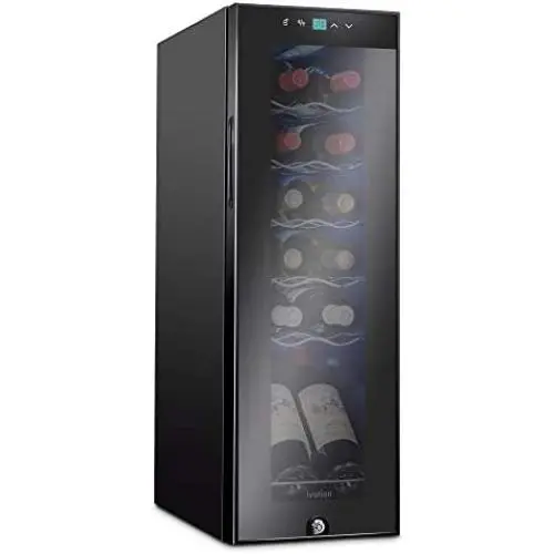 Refroidisseur de Vin Compressible Ivation de 12 Bouteilles avec Verre et Verrouillage | Grande Cave à Vin Autonome pour Vin Rouge, Vin Blanc, Champagne ou Vin Effervescent | Contrôle de Température Digital 41f-64f Noir Refroidisseur de Vin Compressible Ivation de 12 Bouteilles avec Verre et Verrouillage | Grande Cave à Vin Autonome pour Vin Rouge, Vin Blanc, Champagne ou Vin Effervescent | Contrôle de Température Digital 41f-64f Noir