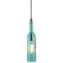 Moderner Pendelleuchte, E26 Weinflaschen Deckenleuchte, Bar-Kronleuchter mit dekorativem, farbigem Glasdiffusor, Hängeleuchte für Kücheninsel, Wohnzimmer, Esszimmer, Restaurant, Innenbereich (Blau)