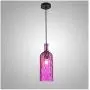 LIZIHAO Loft Hängeleuchte Moderne Weinflasche Farbige Glas Küche Emaillierte Chandelier (Farbe: Lila)