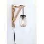 EUL Classic Mason Jar Light Fixture Clear Glass Hanging Lamp Plug-in Pendant Lighting, Oil Rubbed Bronze