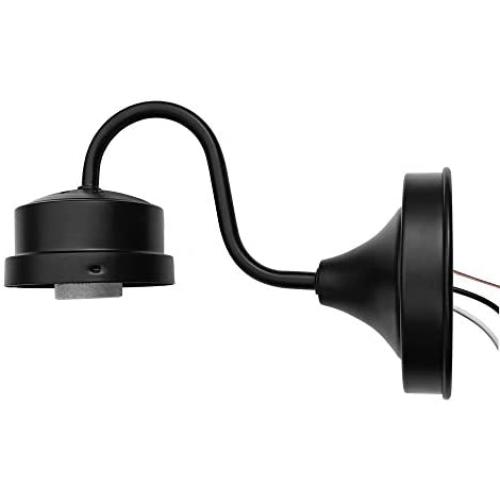 THINKCHANCES Matt Black Metal Wall Mount Bent Tube Light Sconce Fixture for Entryway Porch Patio Work with Wide Mouth Ball Mason Jars