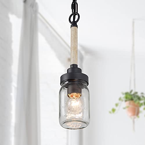 Optimant Lighting Mason Jar Pendant Lighting, Mini Farmhouse Hanging Light Fixture for Kitchen Island, Hallway, Sink, Foyer and Bedroom