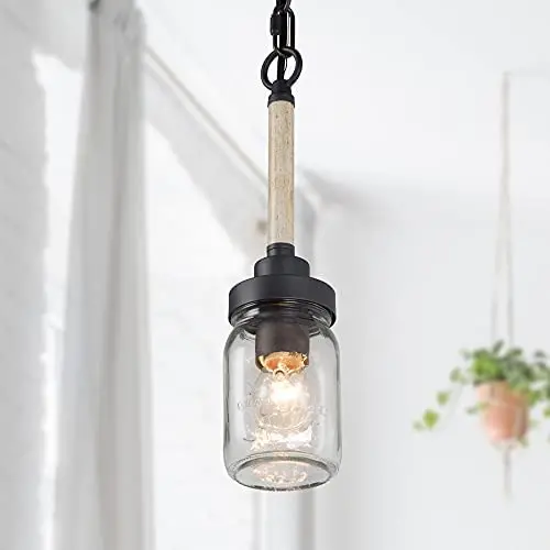 Optimant Lighting Mason Jar Pendant Lighting, Mini Farmhouse Hanging Light Fixture for Kitchen Island, Hallway, Sink, Foyer and Bedroom Optimant Lighting Mason Jar Pendant Lighting, Mini Farmhouse Hanging Light Fixture for Kitchen Island, Hallway, Sink, Foyer and Bedroom
