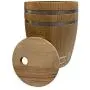 JRich Brands Miniature Barrel Kitchen Utensil Holder - Pantry Crock - Wine Decor - Barware Display - Storage Holder - Versatile Uses - In-Home/Commercial Bar - Light Brown Finish