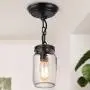 LALUZ Einbaulampen Deckenleuchte, Landhaus Stil Glasbehälter Leuchte für Küche, Eingangshalle, Ölbronze (6,7“ H x 3,9“W)