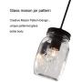 Mason jar Pendant 5 Lights，Kitchen Island Lighting Mason jar Light Fixtures ,Wellmet Farmhouse Chandelier Can be Installed in The Kitchen, Bar Counter（Black）