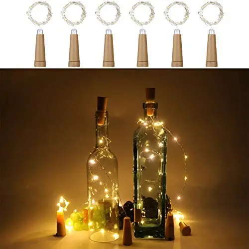 Anpro 6 Pack Wine Bottle Lights, Warm White Cork Lights String Lamp by 3A Battery Operated, for Christmas Party, DIY Decor Party and Wedding Valentines Day Gift Anpro 6 Pack Wine Bottle Lights, Warm White Cork Lights String Lamp by 3A Battery Operated, for Christmas Party, DIY Decor Party and Wedding Valentines Day Gift
