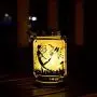 Guirlande Lumineuse de Fée en Mason Jar - 4 Pièces, Décorations Extérieures pour Jardin, Patio, Lawn - Cadeau d'Extérieur avec Piquet en Verre Froissé.