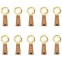 10 Pack 15 LED Wine Bottle Cork Lights, Fairy Mini String Lights Copper Wire, Battery Operated Starry Lights for DIY, Christmas, Halloween, Wedding, Party, Indoor&Outdoor (10 Pack, Warm White)