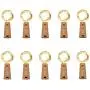 10er Pack 15 LED Weinflaschen-Kerzenlicht, Mini-Fadenlicht aus Kupferdraht, Batteriebetriebenes Sternelicht für DIY, Weihnachten, Halloween, Hochzeit, Party, Indoor & Outdoor (10er Pack, Warmweiß)