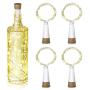 Wine Bottle Lights with Cork,USB Rechargeable LED Fairy Lights 4 Pack 20 LED USB Powered Cork Shape Mini String Light for Wedding,Christmas,Party,Halloween,Birthday,Bar Decoration (Warm White)