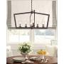 Eapudun Modern 8 Lights Metal Light Fixture, Farmhouse Chandelier for Dining Room and Kitchen Island, Oil Rubbed Bronze Finished with Clear Glass Shade, PDA1202-ORB