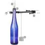 LANMU Weinzeug-Fackel-Set, Zitronella-Öl-Laternen, Zaunlaternen, Außenschutz Laternen Wandhalterung mit Fackelwickel, Veranda Fackel Dekoration, Whiskey-Flasche Hardware Set, DIY Heimwerker Fackel Dekoration (Schwarz)