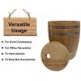 JRich Brands Miniature Barrel Kitchen Utensil Holder - Pantry Crock - Wine Decor - Barware Display - Storage Holder - Versatile Uses - In-Home/Commercial Bar - Light Brown Finish