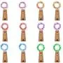 Guirlande Lumineuse Électrique pour Bouchons de Vin, 12 Pièces, 20 LED, Fil de Copper Miniature, Idéale pour Décoration DIY, Noël, Halloween, Mariage, Fête, Intérieur & Extérieur (Couleurs Multiples)