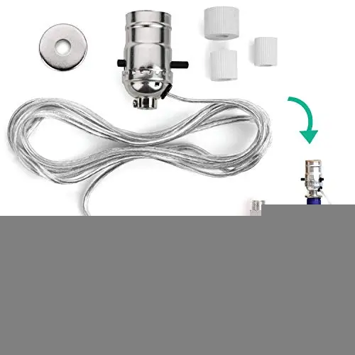 DIY Flaschenlampe-Set – Lampen-Sets Ermöglichen die Herstellung einer Weinflaschenlampe oder anderer Flaschenlampen – Lampen-Set zum Basteln mit einer Spirituosenflasche (Nickelfinition mit Silberkabel)