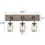 Farmhouse 3 Light Mason Jar Bathroom Vanity Lighting Wood & Glass Wall Lights