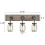 Farmhouse 3 Light Mason Jar Bathroom Vanity Lighting Wood & Glass Wall Lights