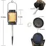 Solar Gartenlaternen-Stecker, 2er Set – Glasbehälter Hängeleuchten, dekorative Beleuchtung für Weg, Terrasse, Veranda, Pfad, Garten, Rasen, Dekoration