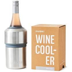 Huski Wine Cooler | Premium Iceless Wine Chiller | Keeps Wine Cold up to 6 Hours | Award Winning Design | New Wine Accessory | Fits Some Champagne Bottles | Perfect Gift for Wine Lovers (Stainless)