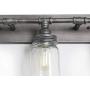 LNC 24 Large Bathroom Light Fixtures, Industrial 3 Mason Jar Vanity Light with Antique-Silver Brushed Finish