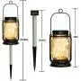 2er Pack Yeuago Glasgläser Solar Garten Laternen mit 30 LED Lichterkette, Retro Design für Terrasse, Garten, Wegdekoration (Warmes Licht)