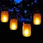 Solar-Marmorschachteln, 4er-Set LED Flammen-Effekt Licht, Solar Laternen für Outdoor Patio Party Garten Hochzeit Weihnachten Dekorationen (Marmorschachten/Griffe enthalten)