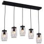 Mason jar Pendant 5 Lights，Kitchen Island Lighting Mason jar Light Fixtures ,Wellmet Farmhouse Chandelier Can be Installed in The Kitchen, Bar Counter（Black）