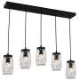 Glaspendant Beleuchtung aus Mason-Gläsern, 5-Lampe, Kücheninsel Beleuchtung, Mason Jar Leuchten, Wellmet Landhaus Kronleuchter, für Küche, Bar, Schrank (Schwarz)