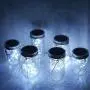 8er Mason Jar Laternen Set, 20 LED Solarige Weiße Feenlaternen Deckel für Garten, Terrasse, Party, Hochzeit, Weihnachten – Dekoratives Licht für Standardbehälter (Kaltweiß)