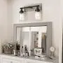 Éclairage Mural Salle de Bains Rustique GEPOW avec Abat-Joins en Verre Décoratif et Finition Bois Imité (18’’ X 6.5’’ X 12’’) Éclairage Mural Salle de Bains Rustique GEPOW avec Abat-Joins en Verre Décoratif et Finition Bois Imité (18’’ X 6.5’’ X 12’’)