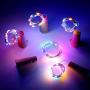 Wein-Flaschen-Lichter 12er-Set mit 20 LEDs, Kork-Lichterkette mit Schraubendreher, batteriebetrieben, für Party, Hochzeit, Weihnachten, Halloween, Bar, Gläser-Dekoration, farbig.