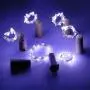 Reisin Wein Flaschen Leuchten 10er Pack 20 LED Batteriebetriebene Korkform Silberdraht Farbige Glühbirnen Mini Lichterkette für DIY Festival Hochzeit Party Innen- & Draußen Dekoration (Kaltweiß)