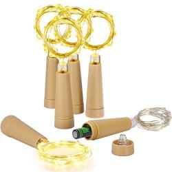 Wine Bottle Lights with Cork, Ymenow 6pcs LED String Lights 6.56Ft Battery Operated Fairy Light with 20 LEDs for Home Bedroom Party Decoration – Warm White