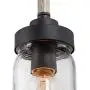 Mini Pendant Lights for Kitchen Island, Mason Jar Lights in Faux Wood Metal Finish, 4 Farmhouse Small Chandelier with Clear Glass Shade Mini Pendant Lights for Kitchen Island, Mason Jar Lights in Faux Wood Metal Finish, 4 Farmhouse Small Chandelier with Clear Glass Shade