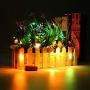 Pack of 12 Wine Bottle Lights Battery Powered, LED Cork Shaped Starry String Lights - 20LED 39inch Copper Wire Fairy Lights for Bottle DIY, Party, Decor, Christmas, Wedding, Dancing(Warm White)