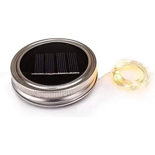 Sonnen-Mason-Behälter Solar Fairy Firefly Lichterkette – Regular Mouth Deckel – Warme Weiß – 20 LEDs