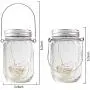 YKB Solar Glasgläser-Lampen, 6er Set Hängende Solarleuchten für Drinnen und Draußen, 30 LEDs Sterne-Lichter, LED-Laternen für Tisch und Garten, Dekoration für Garten, Hof, Rasen, Weihnachten (Haken und Gläser enthalten)