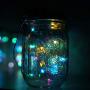 Cynzia Solar Mason Jar Lid Lights, 8 Pack 20 LED Waterproof Fairy Star Firefly String Lights with (8 Hangers Included,Jars Not Included), for Mason Jar Table Garden Wedding Party Decor (4 Colors)