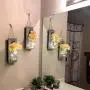 Mason Jar Wandleuchte für die Inneneinrichtung, rustikale Wandleuchten mit 6-Stunden Timer LED-Glühbirnen und Seidenhydrangea, Wanddekoration für rustikalen Küchentisch, Set von 2